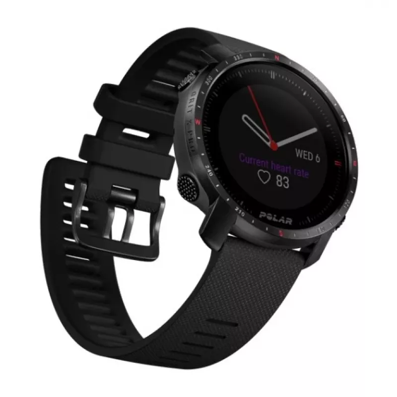 Polar Grit X Pro Titanium sportinis laikrodis su perforuotu odiniu dirželiu, pilkas, M/L