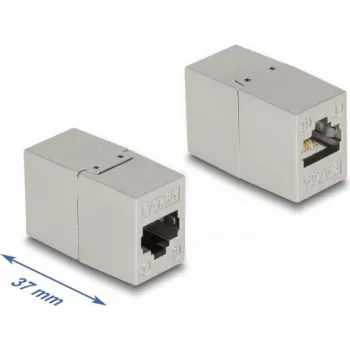 Adapteris RJ45 lizdas į RJ45 lizdą Cat.6A metalinis DeLOCK 87037 (2 vnt.)