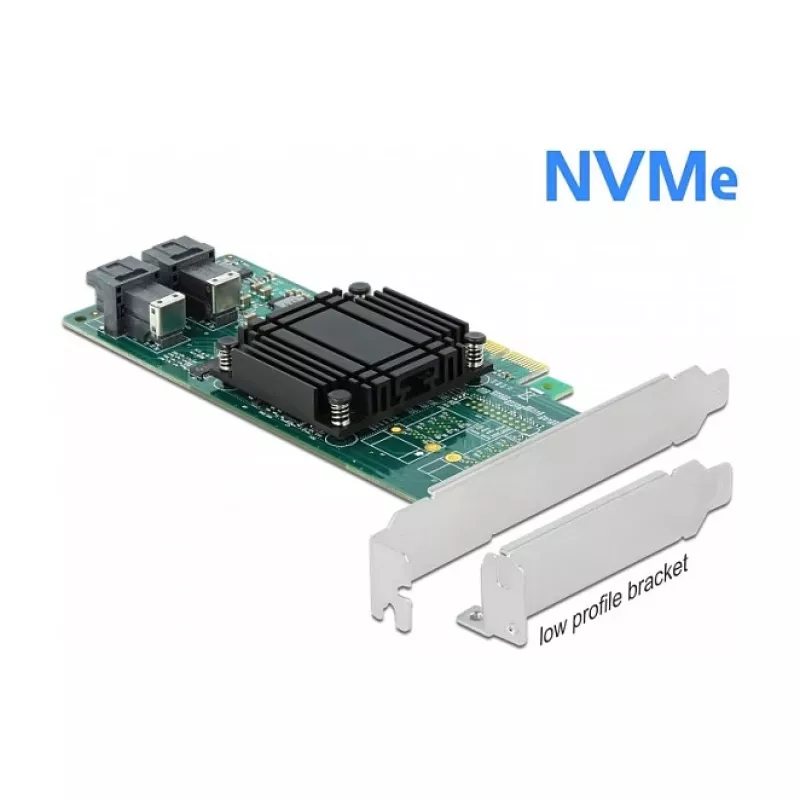 DeLOCK PCI Express x8 kortelė su 2 vidiniais SFF-8643 NVMe prievadais, mažo profilio