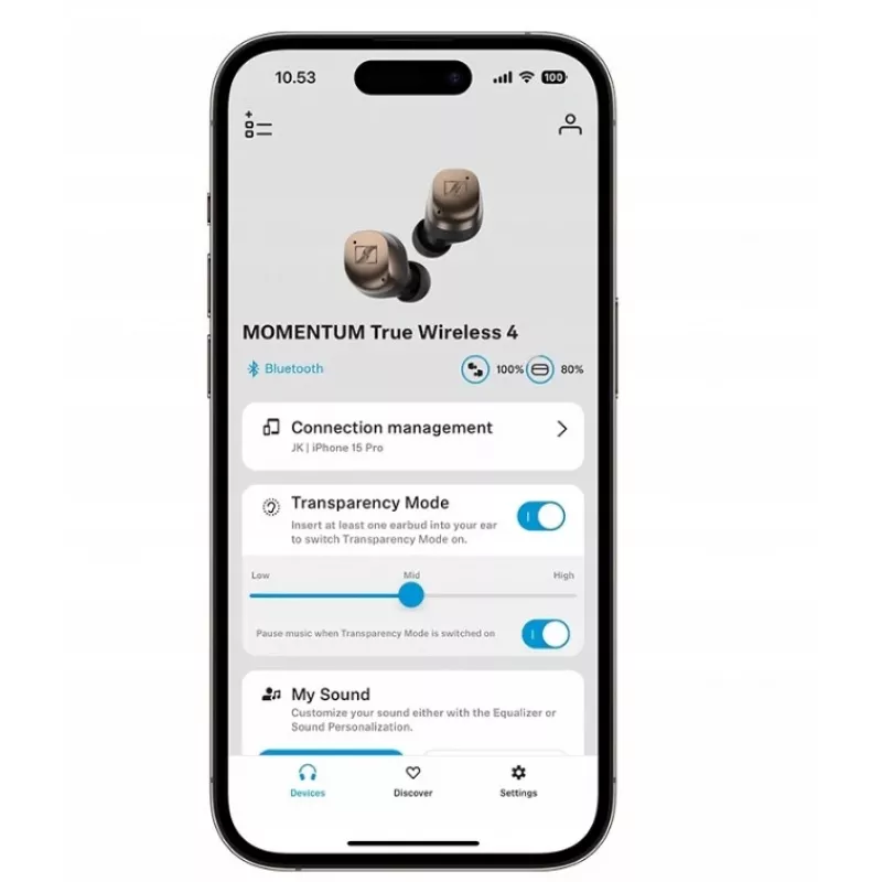Sennheiser Momentum True Wireless 4 ausinės – juoda varis