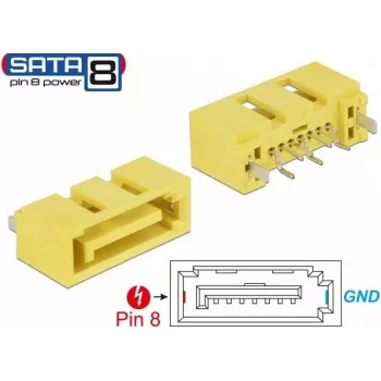 DeLOCK 89886 SATA laidų jungtis geltona (89886)