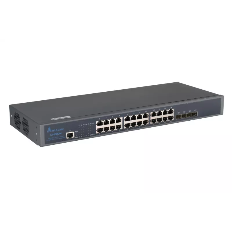 Valdomas tinklo jungiklis Extralink Chiron 24x RJ45 1000Mb/s 4x SFP+ L3