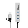 USB 3.0 šakotuvas su USB-A ir USB-C jungtimis, SD/microSD lizdu, 2in1
