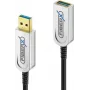 USB laidas FiberX FX-I650-010 USB A USB 3.2 Gen 1 10 m juodas sidabrinis