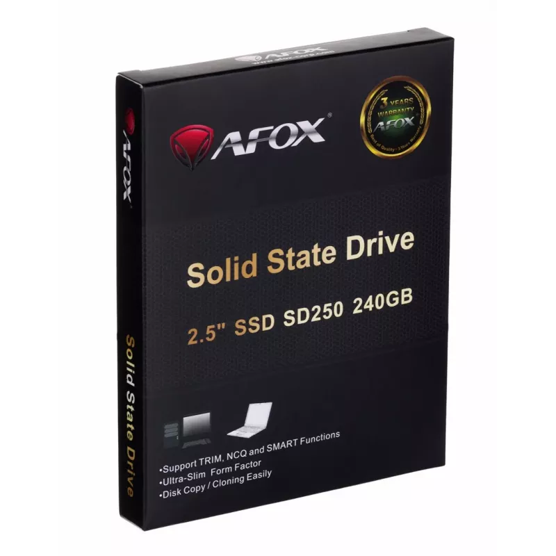 SSD 2,5 colio AFOX SD250-240GN 240 GB SATA III TLC, 555/510 MB/s, 75k/70k IOPS