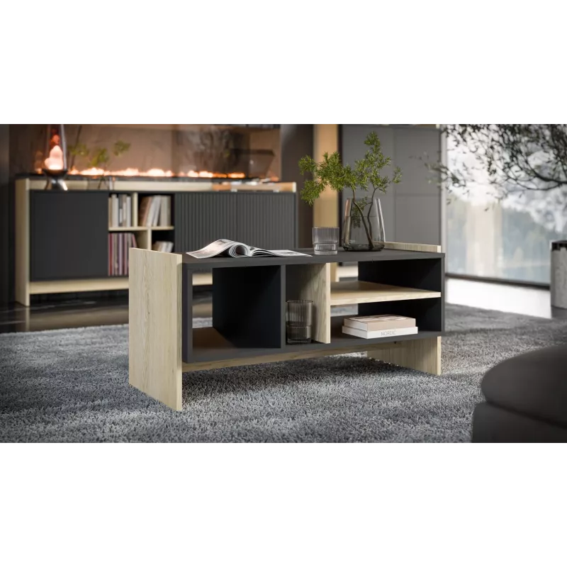 Cama PORTO bench/table 100x50x46 oak/Juoda