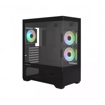 Korpusas PC CHRONIX V2 Mid Tower ARGB ventiliatoriai x3 juodas