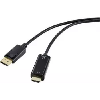 HDMI jungiamasis laidas DisplayPort kištukas 2,00 m Juodas RF-5179188 PVC apvalkalas (RF-5179188)