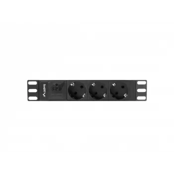 Lanberg PDU-03E-0200-BK maitinimo skirstytuvas (PDU) 3 AC lizdai 1U juodas