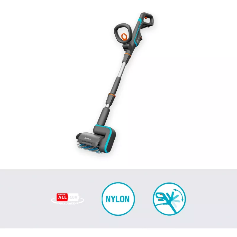 Akumuliatorinis kietų grindų valiklis AquaBrush Patio 18V P4A solo, pilkai/turquoise, be akumuliatoriaus ir įkroviklio, POWER FOR ALL ALLIANCE