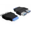 Delock Adapter USB 3.0 Pin Header Lizdas > 2 x USB 3.0 Lizdas - greta (65324)