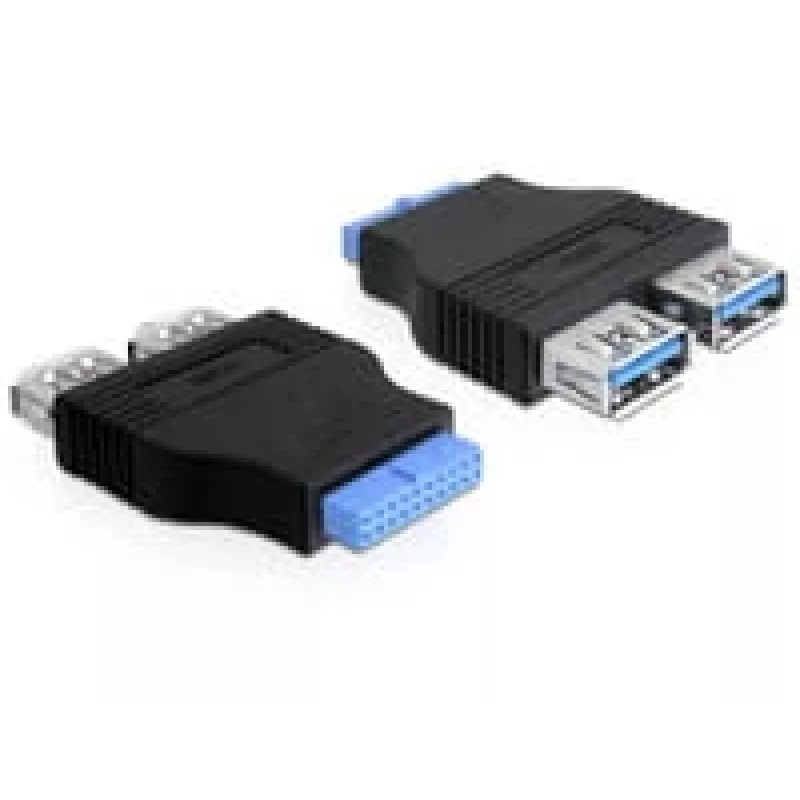 Delock Adapter USB 3.0 Pin Header Lizdas > 2 x USB 3.0 Lizdas - greta (65324)