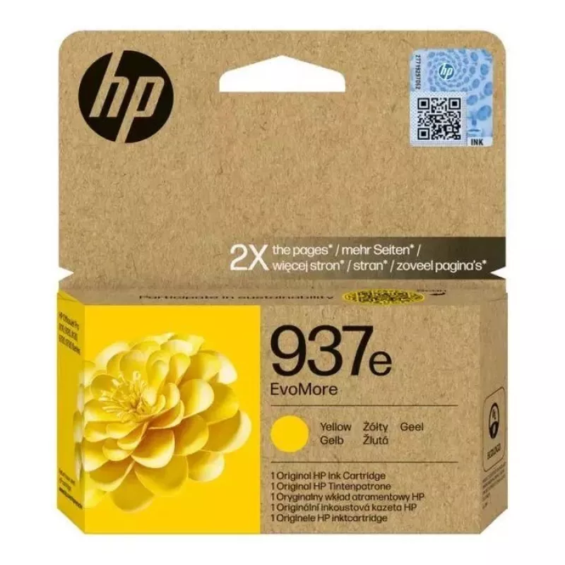 Originali HP 937e EvoMore geltona kasetė (4S6W8NE)