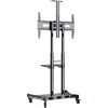 Vežimėlis HAGOR HP Twin Stand HD plokščiaekraniams ir AV įrangai, juodas, 140-213 cm (55-84 col.)