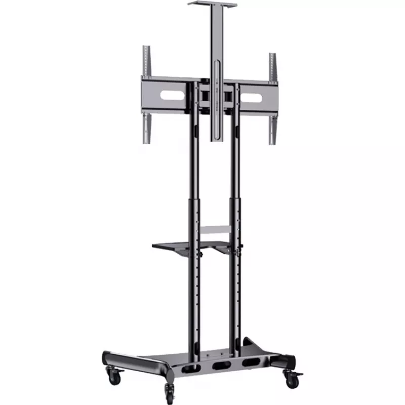 Vežimėlis HAGOR HP Twin Stand HD plokščiaekraniams ir AV įrangai, juodas, 140-213 cm (55-84 col.)