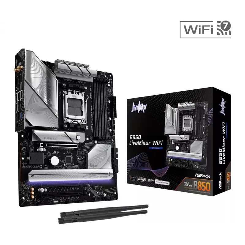 ASRock B850 LiveMixer WiFi ATX pagrindinė plokštė