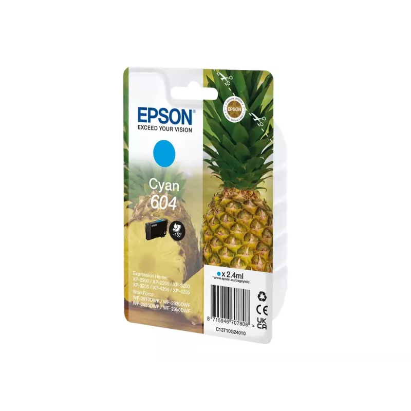 Epson 604 kasetė 1 vnt. Originali standartinė išeiga Cyan