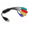 DeLock USB 2.0 išorinis 4 prievadų kabelinis USB šakotuvas - šakotuvas - 4 x USB 2.0 - stalinis (61724)