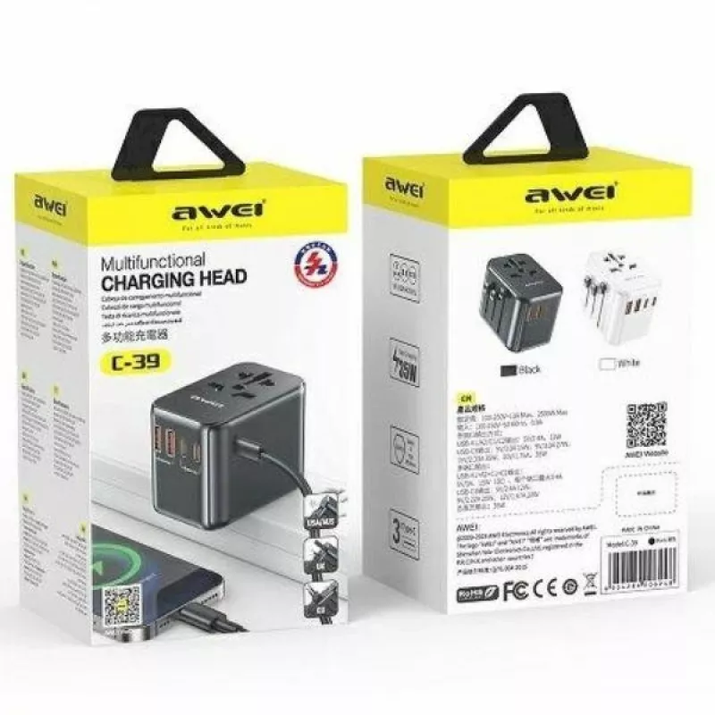 Kelioninis GaN įkroviklis 35W 4in1 US/AU/EU/UK C-39