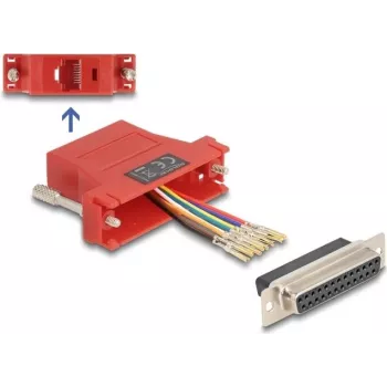 DeLOCK D-Sub 25 pin female to RJ45 female Assembly Kit raudonas VGA RJ-45