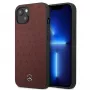 Mercedes MEHCP13SPSQRE iPhone 13 mini 5,4 raudonas kietas dėklas su odine žvaigždžių rašto apdaila