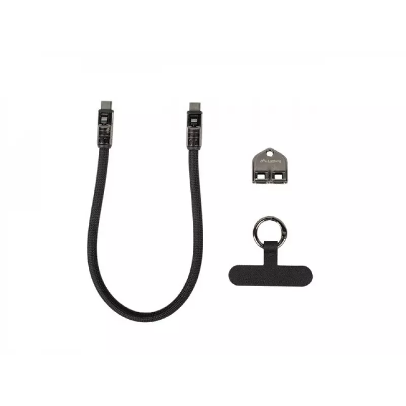 USB-C laidas LANBERG CA-CMCM-10LN-0003-BK 0,3 m 240W Juodas