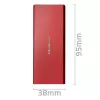 QOLTEC 51831 išorinis SSD dėklas M.2 SATA diskams, USB 3.0, raudonas, iki 2 TB, 30 mm, 4 diskai