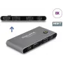 KVM jungiklis DeLOCK 11485 USB HDMI 8K 144Hz antracitinis
