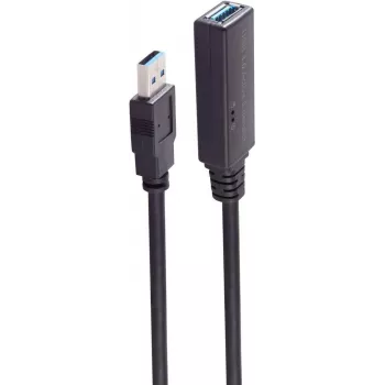 USB laidas ShiverPeaks BS13-39485 30 m USB A juodas 5 Mbit/s