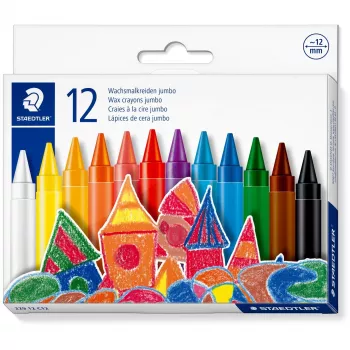 Pieštukai vaškiniai jumbo Staedtler 229 12 C12 12 spalvų rinkinys