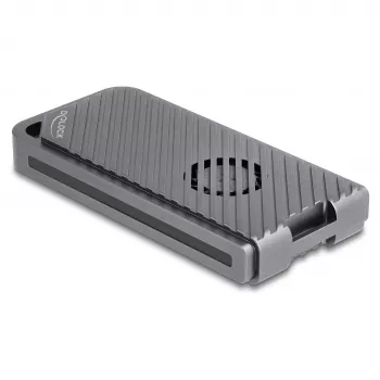 Dėklas SSD DeLOCK 42025 1 x M.2 (PCIe, USB4 Gen4, USB-C) pilkas, aliuminis