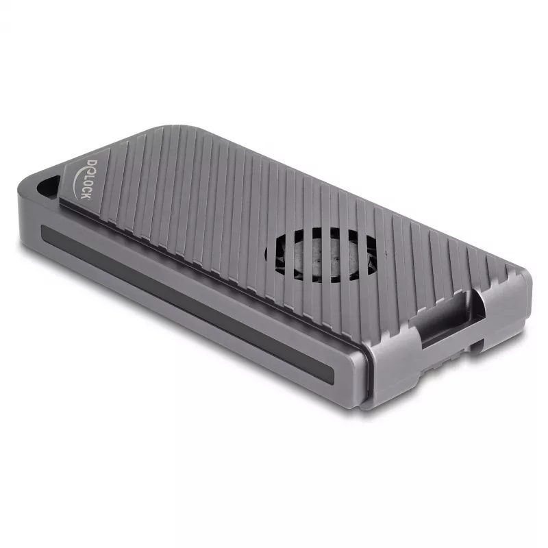 Dėklas SSD DeLOCK 42025 1 x M.2 (PCIe, USB4 Gen4, USB-C) pilkas, aliuminis