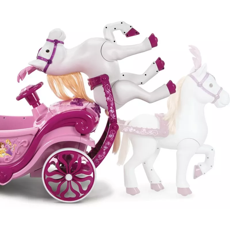 Huffy Electric Disney Princess vežimas su arkliuku 6 V rožinis