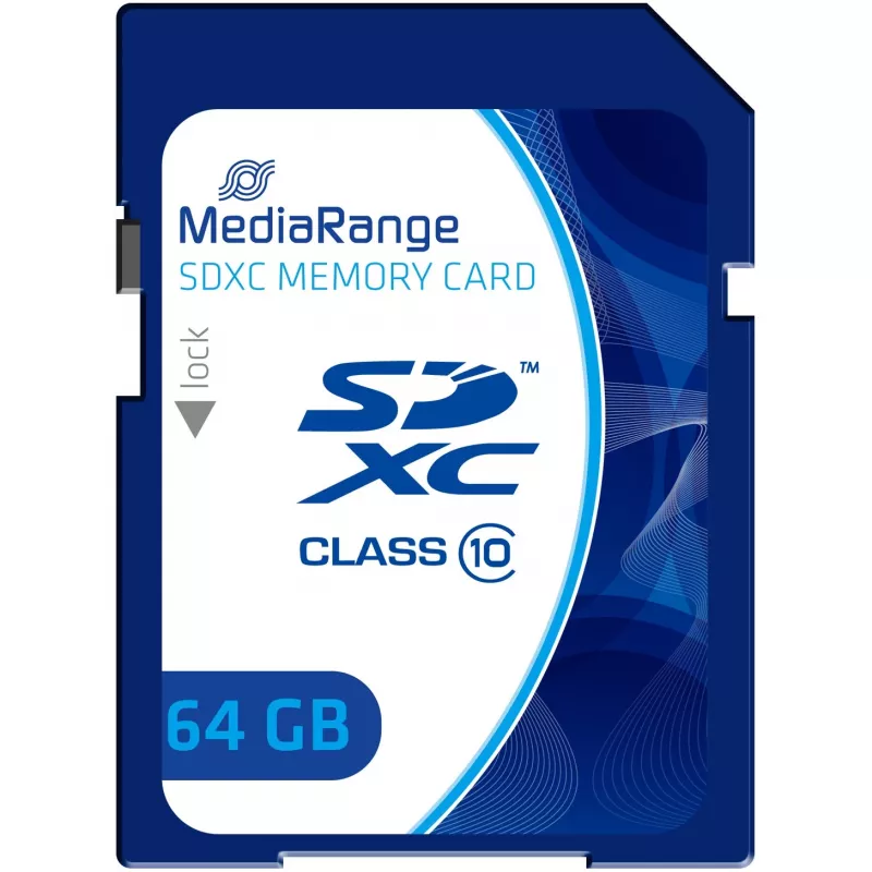 MediaRange SDXC atminties kortelė 64GB Class 10 mėlyna (MR965)