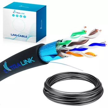 Tinklo laidas Extralink CAT5E FTP (F/UTP) 50M juodas