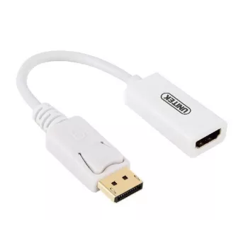 UNITEK Y-6332 DisplayPort į HDMI 4K adapteris, M/F, 0,2 m, baltas