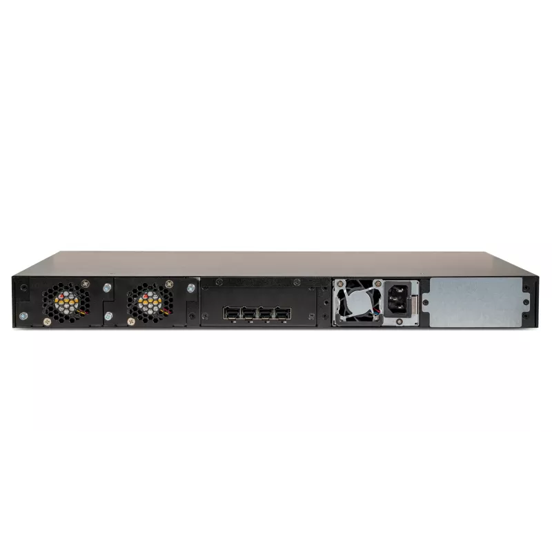 LANCOM XS-6128QF - Valdomas L3 jungiklis - 16 x 10 Gigabit SFP+ + 4 x kombinuoti 10 Gigabit SFP+/RJ-45 + 4 x kombinuoti 25 Gigabit SFP28 (aukštyn) + 2 x kombinuoti 40 Gigabit QSFP+ (aukštyn) - be ventiliatoriaus