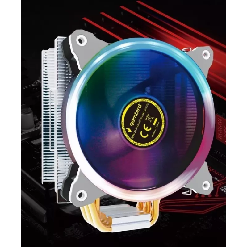 Oro aušintuvas Gembird CPU-HURACAN-ARGB-X130 12 cm Juoda Balta