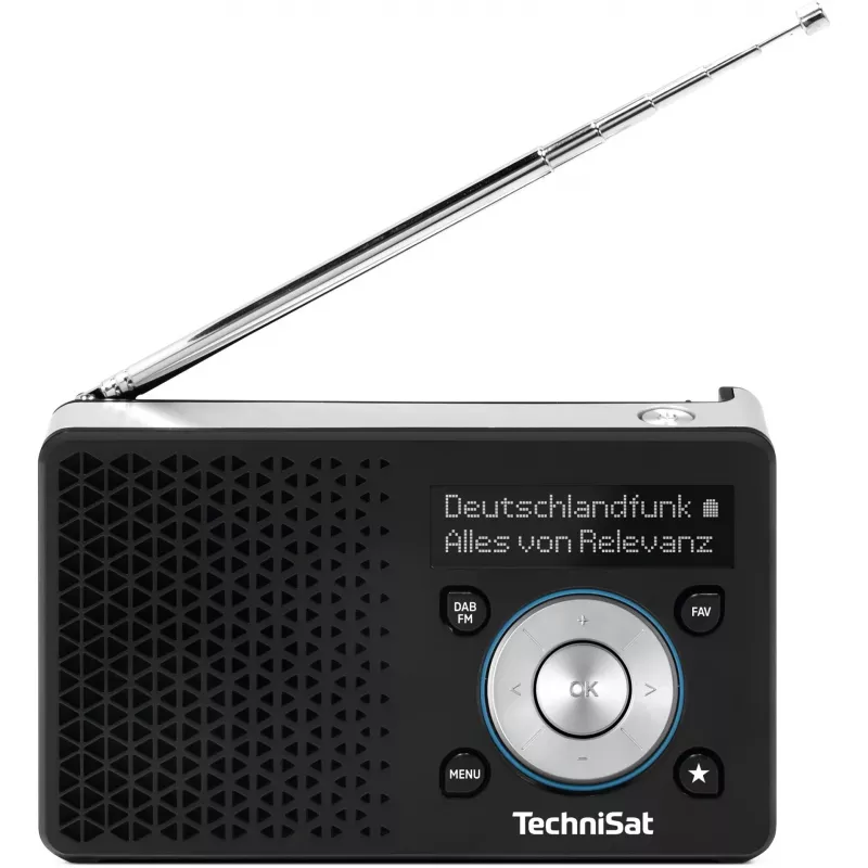 Nešiojamas radijas TECHNISAT DIGITRADIO 1 A – DAB+/FM, OLED ekranas, USB-C, 3,5 mm ausinės, 1 W, juodas/sidabrinis