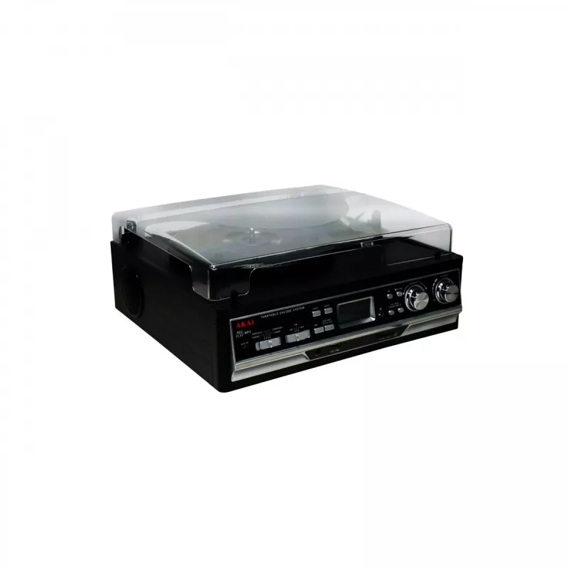 Patefonas AKAI ATT-15SE modelis ATT-300CC – diržinė pavara, rankinis valdymas, 33/45 aps/min