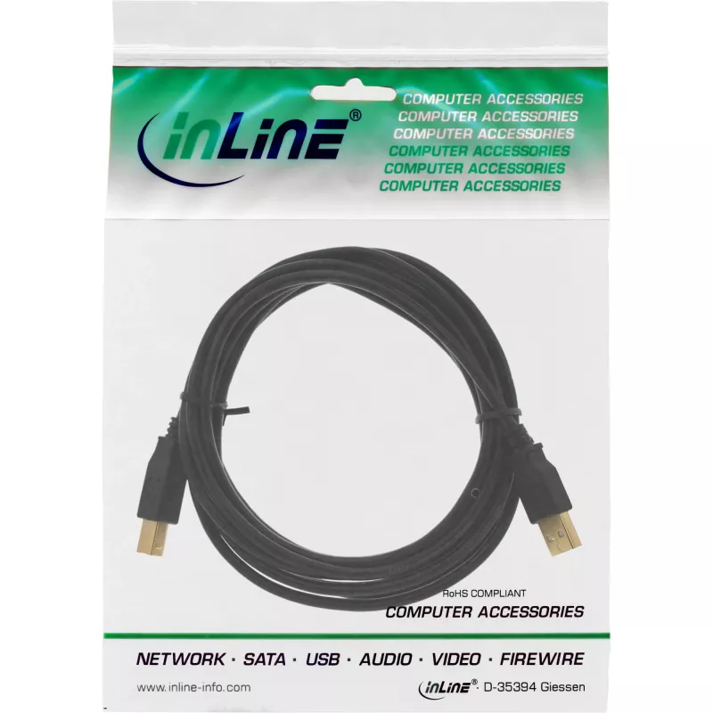 MicroConnect USBAB5G USB 2.0 laidas 5 m USB A – USB B juodas
