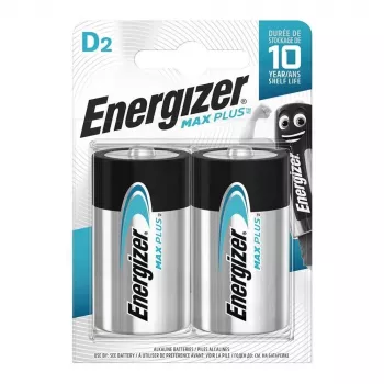 Energizer D Alkaline Max Plus baterijos, 2 vnt. pakuotė