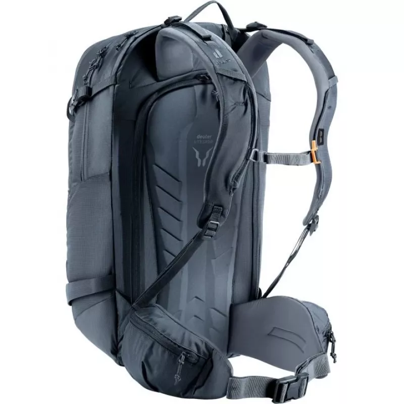 Kuprinė DEUTER Freerider Pro 34+ – techninė freeride slidžių žygiams, 34 L, juoda, šalmo laikiklis, diržas