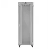 Stovimas serverio stovas LANBERG FF01-8047-12SL 47U 800x1000 mm pilkas su priekinėmis ir galinėmis stiklinėmis durelėmis bei vieta LCD ekranui