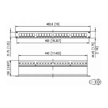 METZ CONNECT BTR E-DAT Modulio 24x8(8) skydas - Patch Panel - 1U - 24 prievadai (130921-00-E)