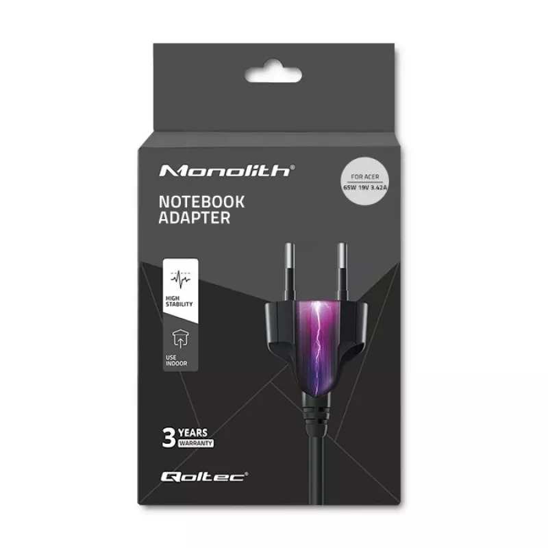 Maitinimo adapteris / keitiklis Qoltec 51115, 65 W, juodas