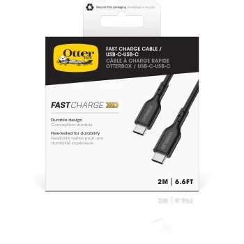 Otter Products OtterBox USB-C laidas - 24 kontaktų USB-C (vyriškas) į 24 kontaktų USB-C (vyriškas) - USB 2.0 - 3 A - 2,0 m - Juoda (78-81357)