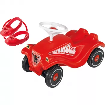 Vaikiškas automobiliukas Simba-Dickie BIG Bobby Car Classic raudonas su Whisper Wheels ir batelių priežiūros rinkiniu