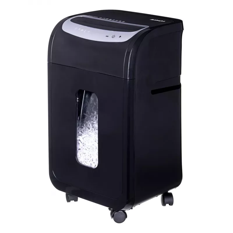 Dokumentų smulkintuvas ActiveJet ASH-2502C — kryžminis pjovimas P-4, 25 lapų, 4x40 mm, 28 l krepšys, 22,8 cm padavimas, 30 min darbas