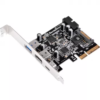 SilverStone ECU05 – USB adapteris – PCIe 2.0 x2 Low Profile – USB 3.1 Type C x 1 + USB 3.0 x 2 + USB 3.0 (vidinis) x 2 (SST-ECU05)